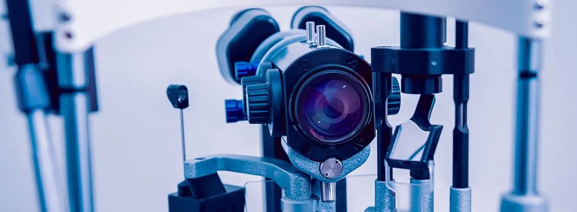 Slit lamp eye examination microscope at Amwell Eye Care, eye doctor in Hillsborough, NJ
